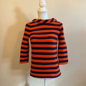 Boden Orange and Navy Stripe jumper US Size 2-XS